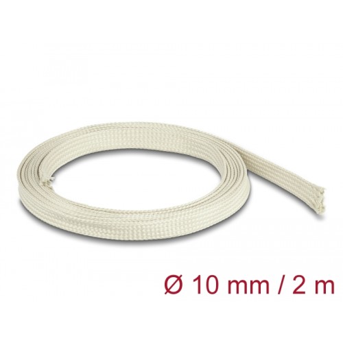 Delock Braided Sleeve made of nomex fibers 2 m x 10 mm white