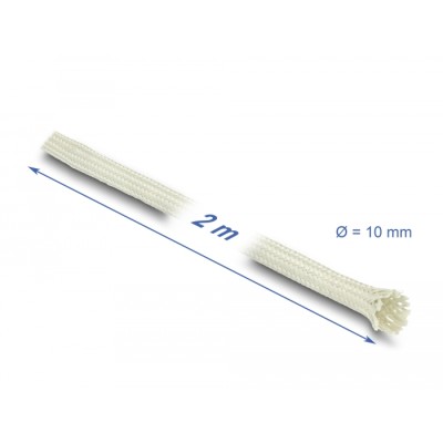 Delock Braided Sleeve made of nomex fibers 2 m x 10 mm white 2