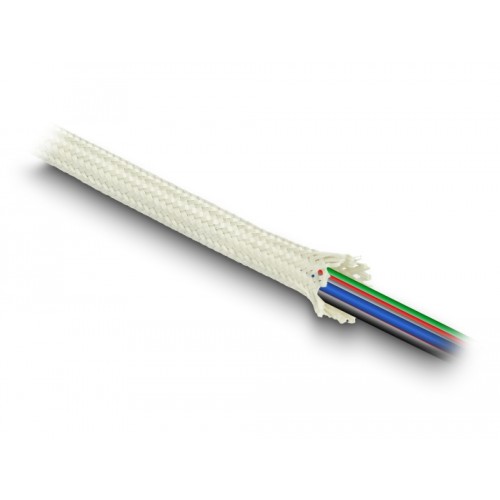 Delock Braided Sleeve made of nomex fibers 2 m x 15 mm white