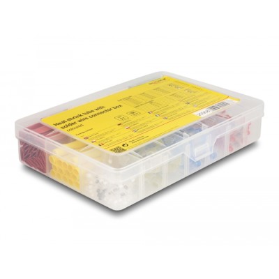 Delock Heat shrink tube with solder wire connector assortment box 308 pieces coloured 2