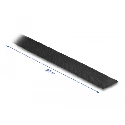 Delock Cloth Tape 25 m x 25 mm tearable self-adhesive black 2