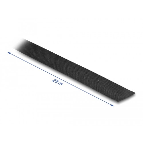 Delock Cloth Tape 25 m x 25 mm tearable self-adhesive black
