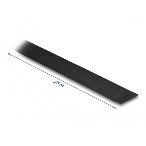 Delock Cloth Tape 25 m x 25 mm untearable self-adhesive black