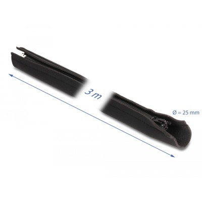 Delock Cable sleeve neoprene flexible with zip 3 m x 100 mm black 2
