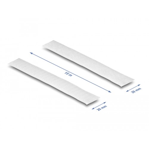 Delock Heavy-duty Hook-and-Loop tape L 15 m x W 20 mm white