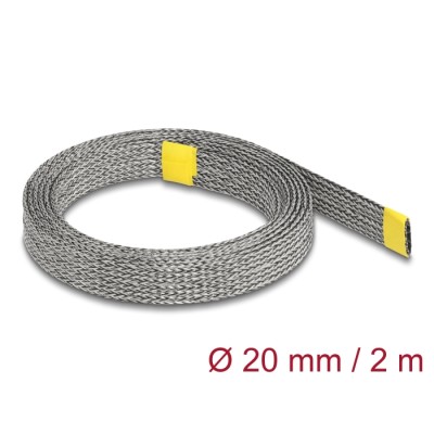 Delock Braided Sleeve for EMI shielding stretchable 2 m x 20 mm