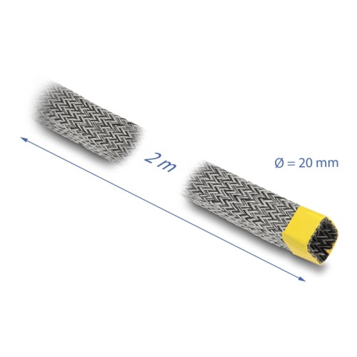 Delock Braided Sleeve for EMI shielding stretchable 2 m x 20 mm