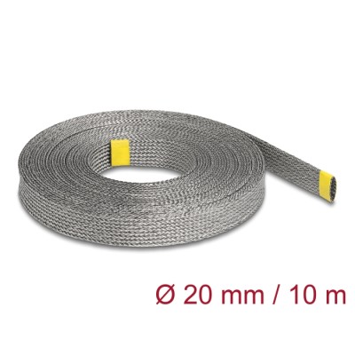 Delock Braided Sleeve for EMI shielding stretchable 10 m x 20 mm