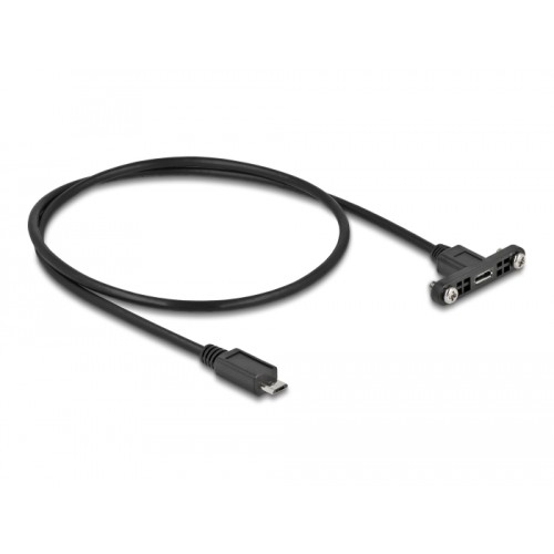 Delock Cable USB 2.0 Micro-B female panel-mount to USB 2.0 Micro-B male 0.5 m