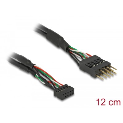 Delock Cable USB 2.0 pin header female 2.00 mm 10 pin  USB 2.0 pin header male 2.54 mm 10 pin 12 cm