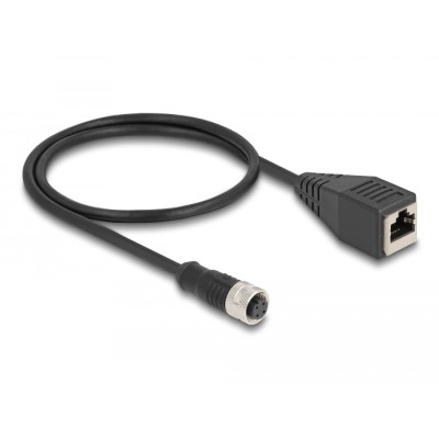 Delock M12 Adapter Cable D-coded 4 pin female to RJ45 female 50 cm 2