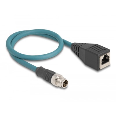 Delock M12 Adapter Cable X-coded 8 pin male to RJ45 female 50 cm 2