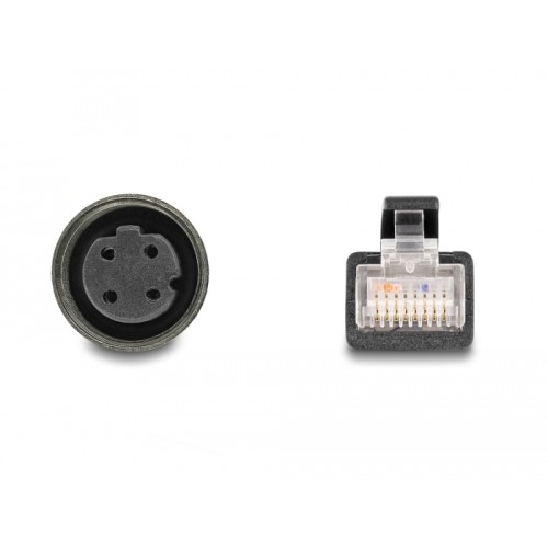 Delock M12 Adapter Cable D-coded 4 pin female to RJ45 male 50 cm