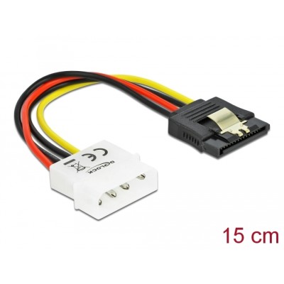 Delock Cable Power SATA HDD > Molex 4 pin male with metal clip – straight
