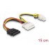 Delock Cable Power Molex 4 pin male > SATA 15 pin female + P4 male