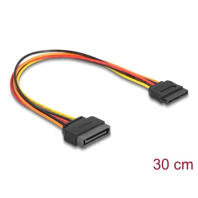 Delock Extension Cable Power SATA 15 Pin male > SATA 15 Pin female 30 cm