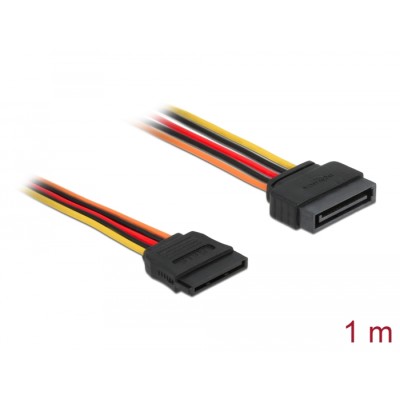 Delock Extension Cable Power SATA 15 Pin male > SATA 15 Pin female 100 cm