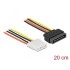 Delock Power Cable SATA 15 pin male > 4 pin female 20 cm