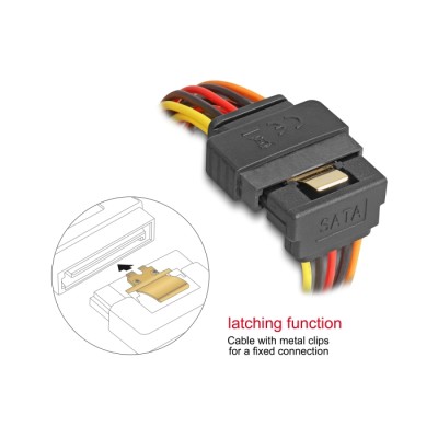 Delock Cable SATA 15 pin power plug with latching function > 2 x SATA 15 pin power receptacle 15 cm 2
