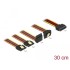 Delock Cable SATA 15 pin power plug with latching function > SATA 15 pin power receptacle 2 x straight / 1 x down / 1 x up 30 cm