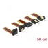 Delock Cable SATA 15 pin power plug with latching function > SATA 15 pin power receptacle 2 x straight / 1 x down / 1 x up 50 cm