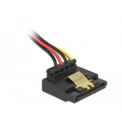 Delock Cable SATA 15 pin power plug with latching function > SATA 15 pin power receptacle 2 x down / 2 x up 15 cm