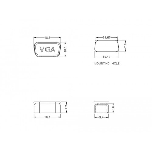 Delock Dust Cover for VGA and D-Sub9 / D-Sub15 female 10 pieces transparent