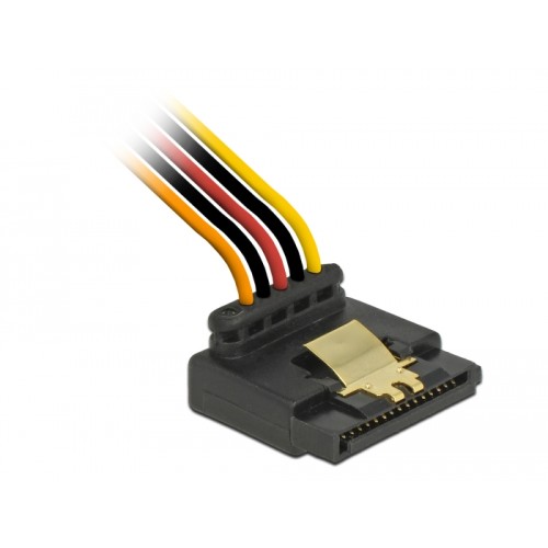 Delock Cable SATA 15 pin power plug with latching function  2 x SATA 15 pin power receptacle up 15 cm
