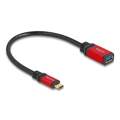 Delock USB 10 Gbps Adapter USB Type-C™ male to USB Type-A female 15 cm red metal 2