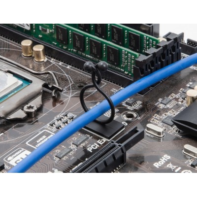 Delock Cable drill with adhesive socket, inner Ø 21.0 mm, black 10 pieces