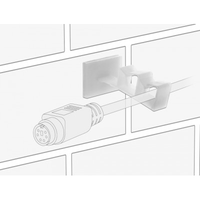 Delock Cable holder with 2 feed-through self-adhesive natural 10 pieces 2