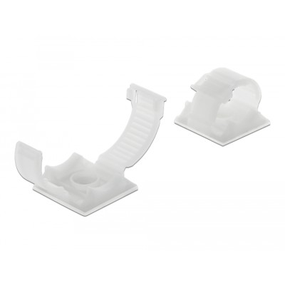 Delock Cable holder with locking clip self-adhesive screwable natural 10 pieces 2