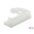 Delock Flat cable holder with locking clip self-adhesive screwable natural 10 pieces