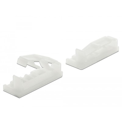Delock Flat cable holder with locking clip self-adhesive screwable natural 10 pieces 2