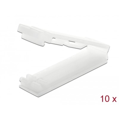 Delock Flat cable holder with locking clip self-adhesive natural 10 pieces