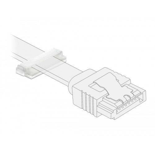 Delock Cable holder with locking clip self-adhesive natural 10 pieces