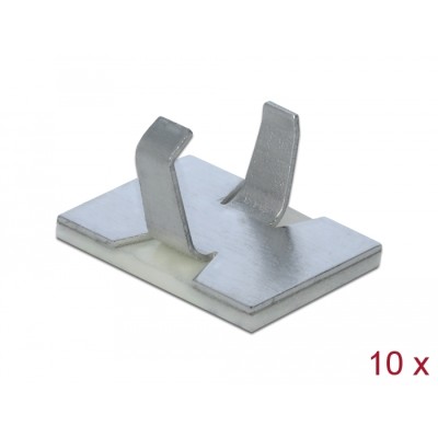 Delock Cable clamp self-adhesive aluminium 10 pieces
