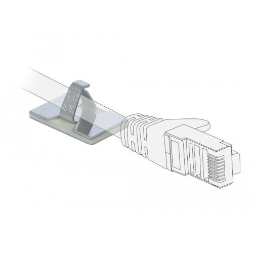 Delock Cable clamp self-adhesive aluminium 10 pieces