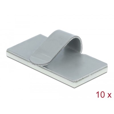 Delock Cable clamp self-adhesive stainless steel 10 pieces