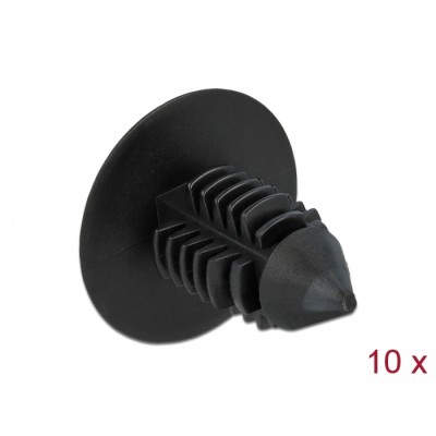 Delock Fir tree clip black 10 pieces