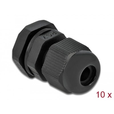 Delock Cable Gland PG7 10 pieces black