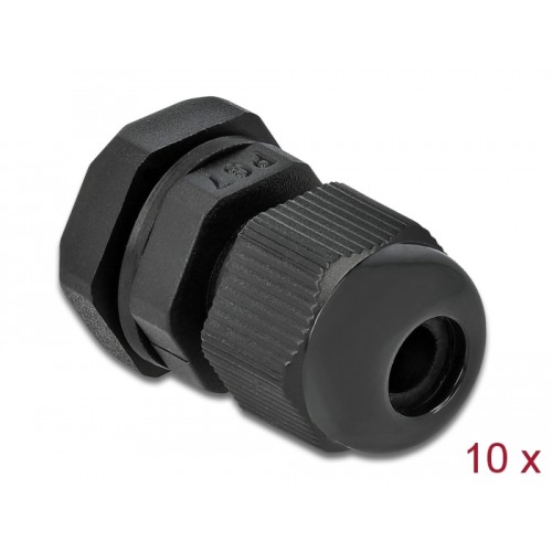 Delock Cable Gland PG7 10 pieces black