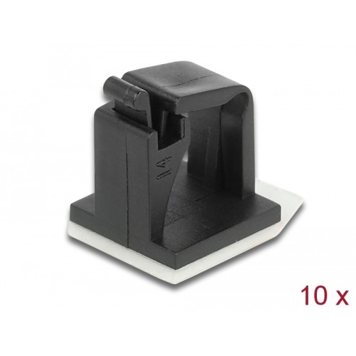 Delock Cable holder with locking clip self-adhesive black 10 pieces