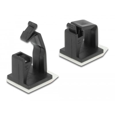 Delock Cable holder with locking clip self-adhesive black 10 pieces 2