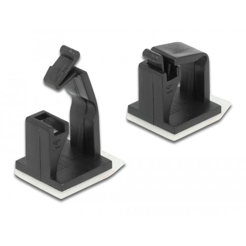 Delock Cable holder with locking clip self-adhesive black 10 pieces
