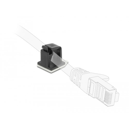 Delock Cable holder with locking clip self-adhesive black 10 pieces