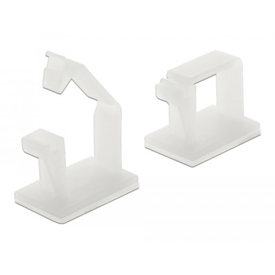 Delock Cable holder with locking clip self-adhesive natural 10 pieces 2