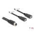 Delock M12 Cable A-coded 8 pin female to 2 x USB 2.0 Type-A female 1 m black