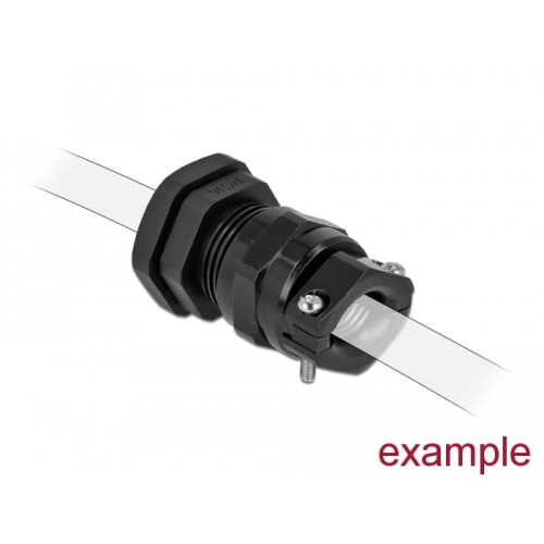 Delock Cable Gland PG9 with strain relief and bending protection black
