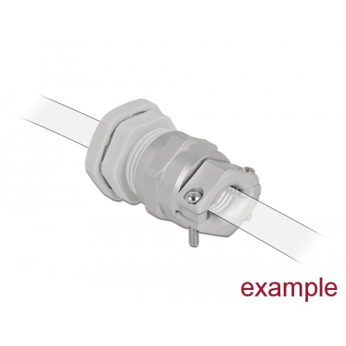 Delock Cable Gland PG13.5 with strain relief and bending protection grey